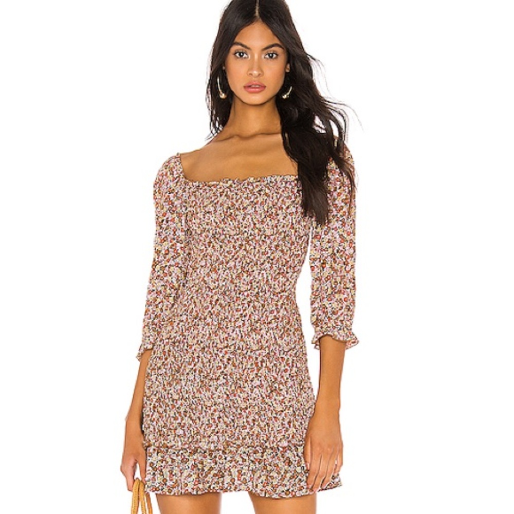 Floral smocked mini dress